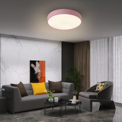 Brilagi - LED stmievané stropné svietidlo POOL LED/48W/230V 3000-6000K priemer 40 cm ružové + diaľkové ovládanie