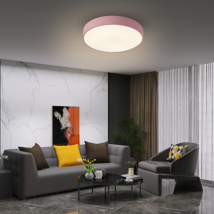Brilagi - LED stmievané stropné svietidlo POOL LED/48W/230V 3000-6000K priemer 40 cm ružové + diaľkové ovládanie