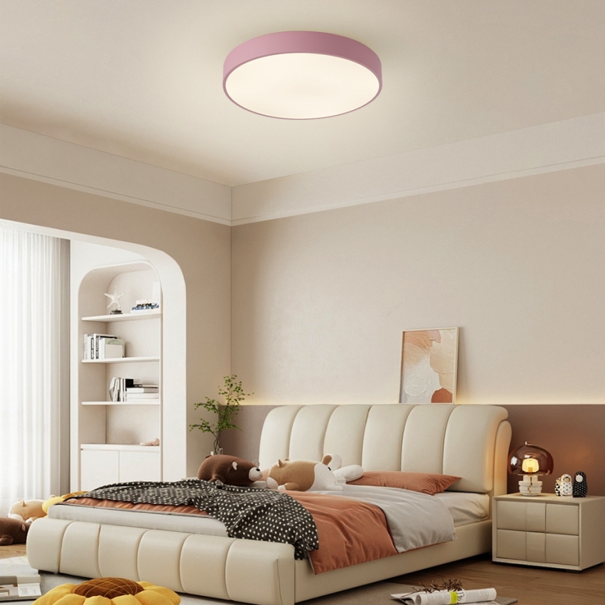 Brilagi - LED stmievané stropné svietidlo POOL LED/48W/230V 3000-6000K priemer 40 cm ružové + diaľkové ovládanie