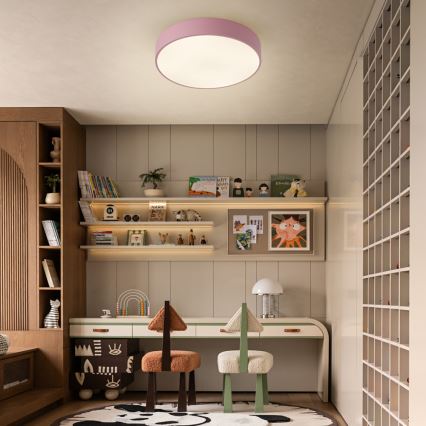 Brilagi - LED stmievané stropné svietidlo POOL LED/48W/230V 3000-6000K priemer 40 cm ružové + diaľkové ovládanie