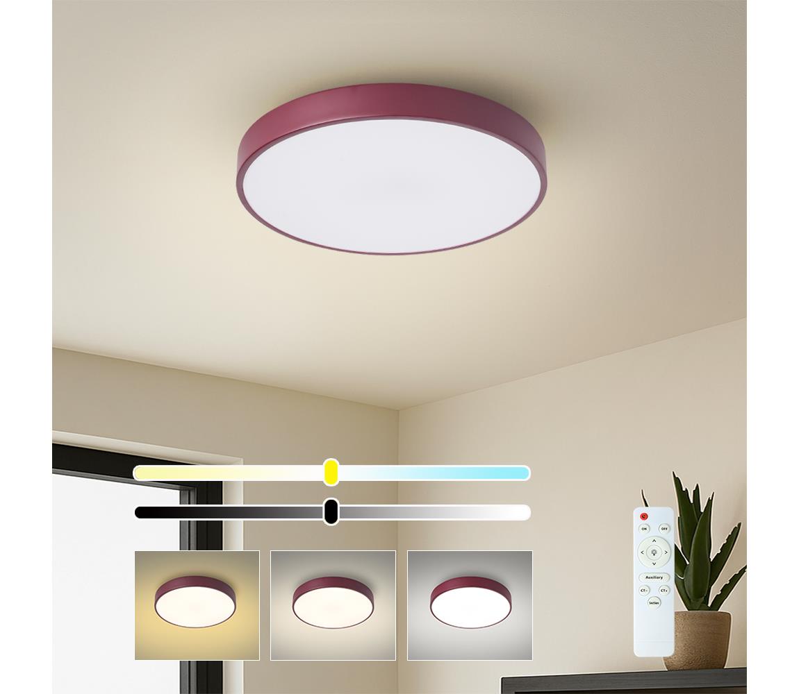 Brilagi-LED stmievateľné stropné svietidlo POOL LED/36W/230V 3000-6000K 30 cm bordové+DO BRI685