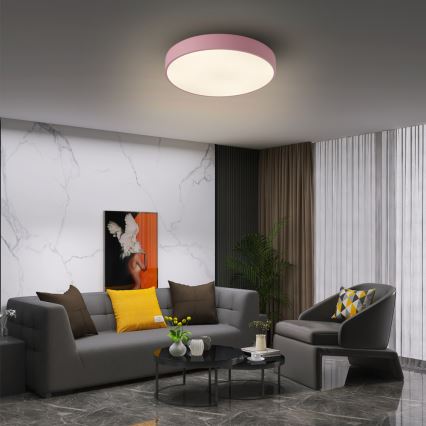 Brilagi - LED stlmiteľné stropné svietidlo POOL LED/36W/230V 3000-6000K pr. 30 cm ružové + diaľkové ovládanie