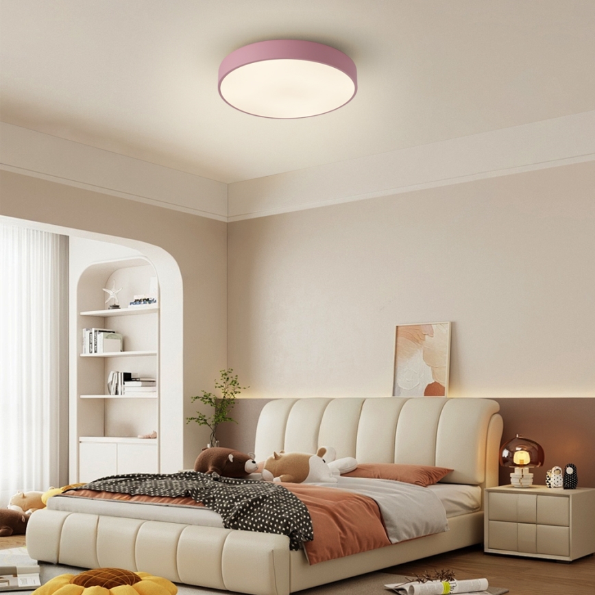 Brilagi - LED stlmiteľné stropné svietidlo POOL LED/36W/230V 3000-6000K pr. 30 cm ružové + diaľkové ovládanie