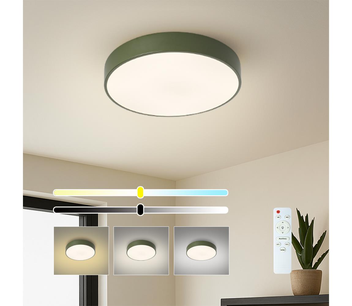 Brilagi - LED stmievateľné stropné svietidlo POOL LED/36W/230V 3000-6000K 30 cm zelené+DO BRI682