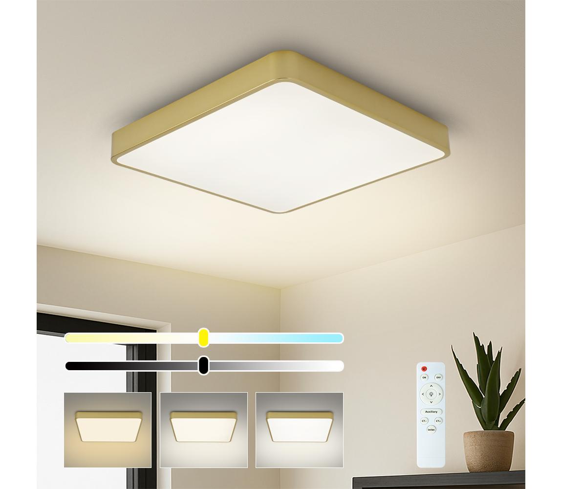 Brilagi-LED stmievateľné stropné svietidlo POOL LED/36W/230V 3000-6000K 40x40 cm zlaté + diaľkové ovládanie BRI661