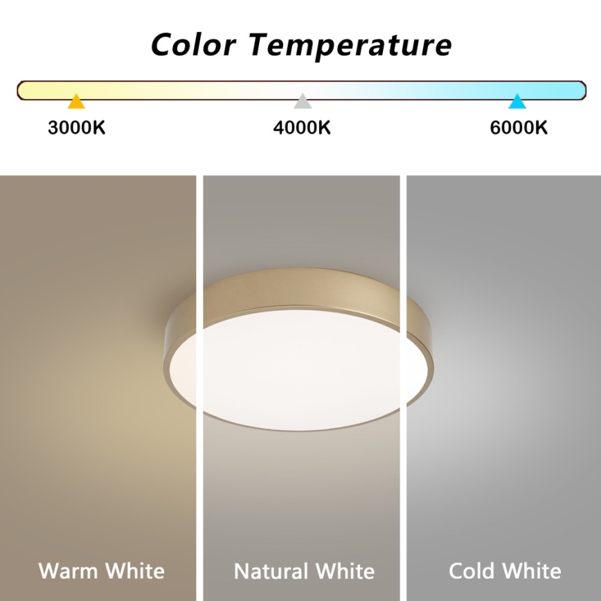 Brilagi - LED stmievateľné stropné svietidlo POOL LED/36W/230V 3000-6000K priemer 30 cm zlaté + diaľkové ovládanie