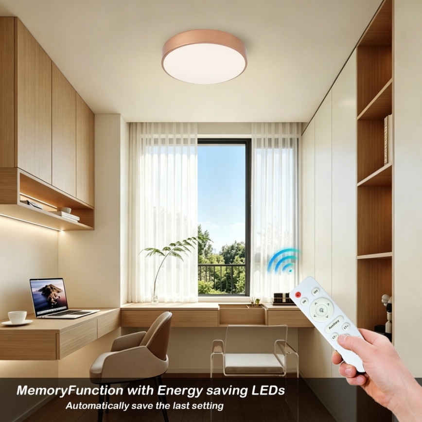 Brilagi - LED stmievateľné stropné svietidlo POOL LED/36W/230V 3000–6000 K priemer 30 cm bronzové + diaľkové ovládanie