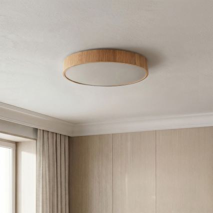 Brilagi - LED stlmiteľné stropné svietidlo POOL LED/36W/230V 3000-6000K pr. 30 cm drevený dekor + diaľkové ovládanie