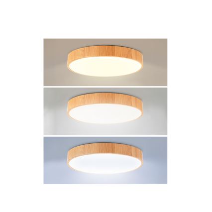 Brilagi - LED stlmiteľné stropné svietidlo POOL LED/36W/230V 3000-6000K pr. 30 cm drevený dekor + diaľkové ovládanie