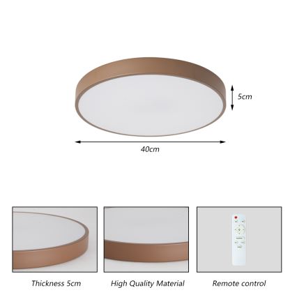 Brilagi - LED stlmiteľné stropné svietidlo POOL LED/48W/230V 3000-6000K pr. 40 cm hnedá + diaľkové ovládanie