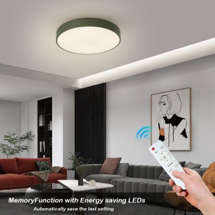 Brilagi - LED stmievateľné stropné svietidlo POOL LED/48W/230V 3000-6000K priemer 40 cm zelené + diaľkové ovládanie