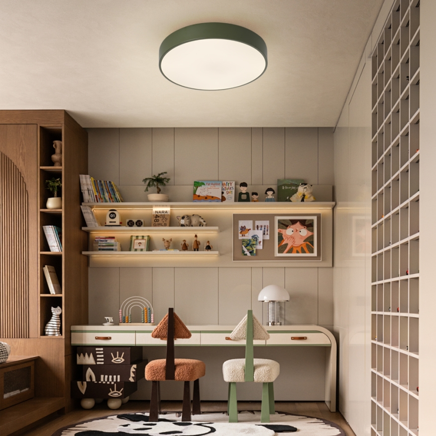 Brilagi - LED stmievateľné stropné svietidlo POOL LED/48W/230V 3000-6000K priemer 40 cm zelené + diaľkové ovládanie