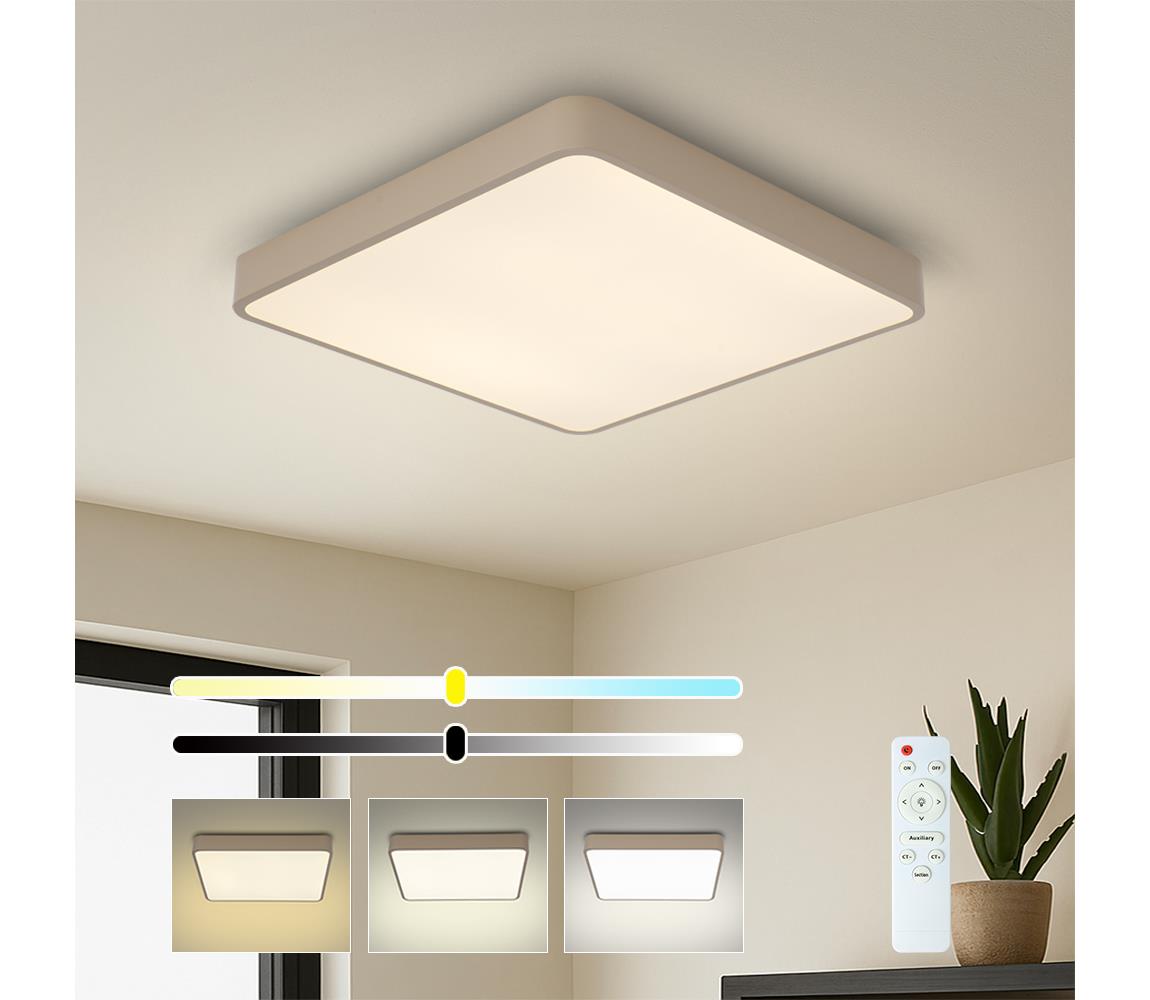 Brilagi-LED Stmievateľné stropné svietidlo POOL LED/48W/230V 3000-6000K 50x50 cm béžové+DO BRI663