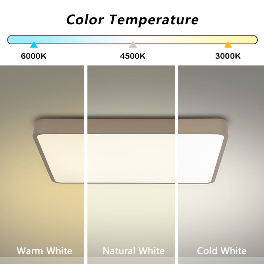Brilagi - LED stmievateľné stropné svietidlo POOL LED/48W/230V 3000-6000K 50x50 cm béžové + diaľkové ovládanie