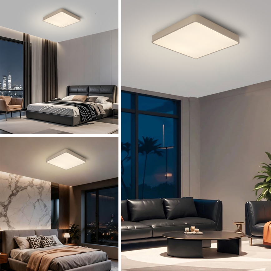 Brilagi - LED stmievateľné stropné svietidlo POOL LED/48W/230V 3000-6000K 50x50 cm béžové + diaľkové ovládanie