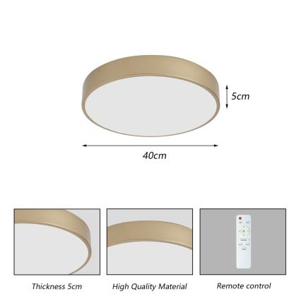 Brilagi - LED stmievateľné stropné svietidlo POOL LED/48W/230V 3000-6000K pr. 40 cm zlaté + diaľkové ovládanie