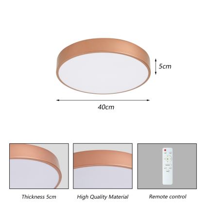 Brilagi - LED stmievateľné stropné svietidlo POOL LED/48W/230V 3000-6000K pr. 40 cm bronzové + diaľkové ovládanie
