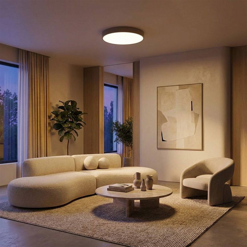 Brilagi - LED stmievateľné stropné svietidlo POOL LED/50W/230V 3000-6000K pr. 40 cm béžové + diaľkové ovládanie