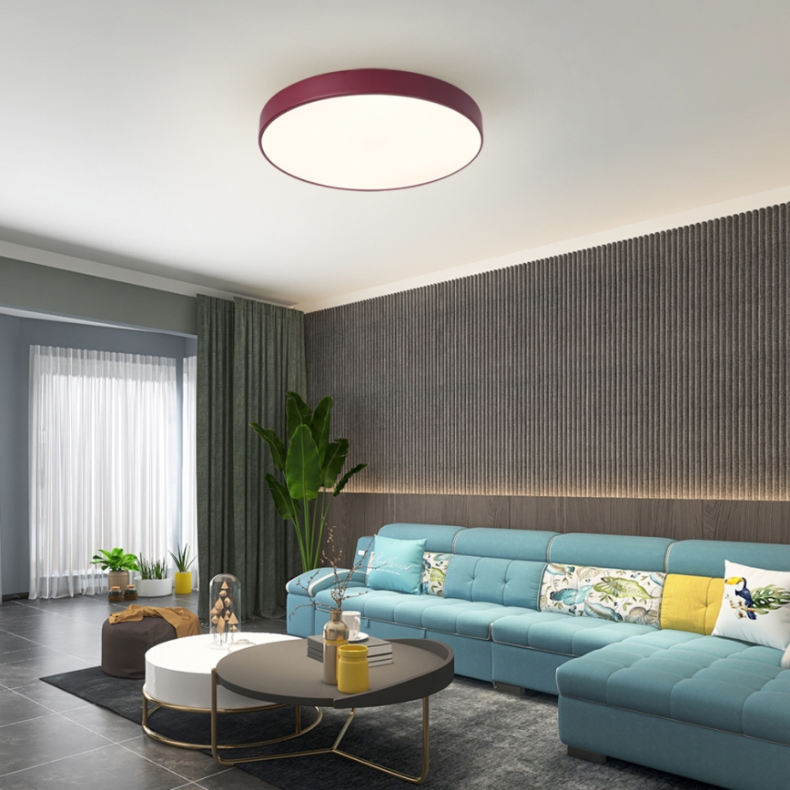 Brilagi - LED stmievateľné stropné svietidlo POOL LED/60W/230V 3000-6000K pr. 50 cm bordové + diaľkové ovládanie