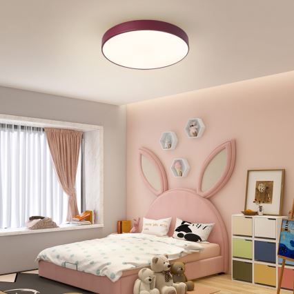 Brilagi - LED stmievateľné stropné svietidlo POOL LED/60W/230V 3000-6000K pr. 50 cm bordové + diaľkové ovládanie