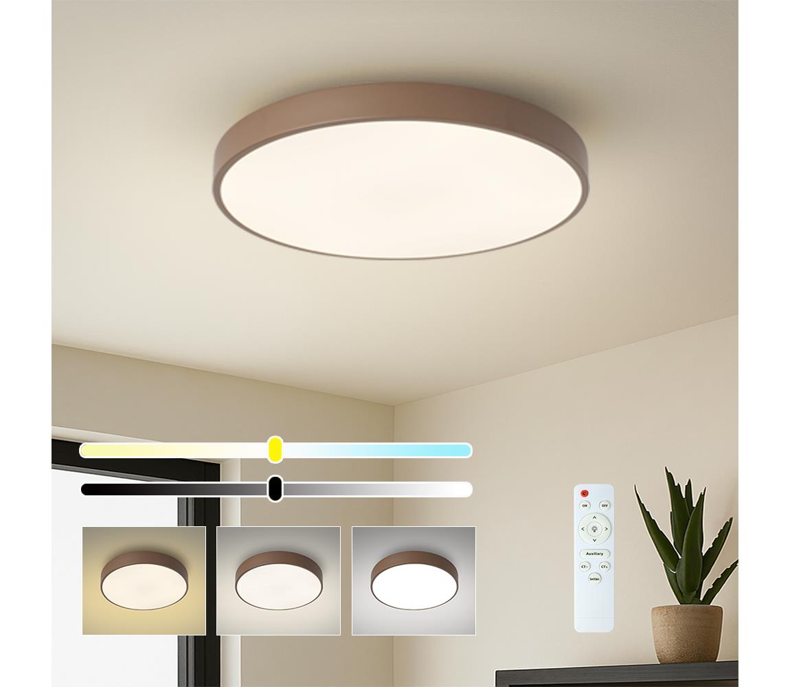 Brilagi - LED stmievateľné stropné svietidlo POOL LED/60W/230V 3000-6000K 50 cm hnedé + diaľkové ovládanie BRI700