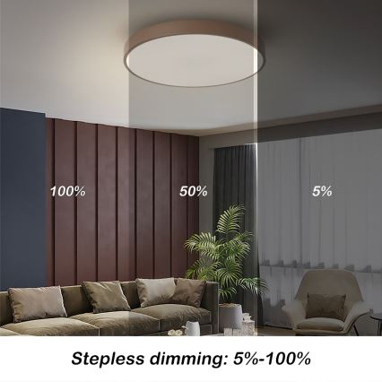 Brilagi - Stlmiteľné LED stropné svietidlo POOL LED/60W/230V 3000–6000K pr. 50 cm hnedé + diaľkové ovládanie