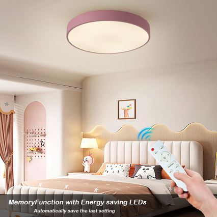 Brilagi - LED stmievateľné stropné svietidlo POOL LED/60W/230V 3000-6000K pr. 50 cm ružová + diaľkové ovládanie