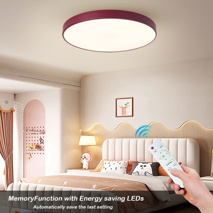 Brilagi - LED stmievateľné stropné svietidlo POOL LED/60W/230V 3000–6000K pr. 60 cm burgundské + diaľkové ovládanie