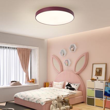 Brilagi - LED stmievateľné stropné svietidlo POOL LED/60W/230V 3000–6000K pr. 60 cm burgundské + diaľkové ovládanie