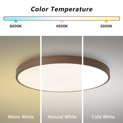 Brilagi - Stmievateľné LED stropné svietidlo POOL LED/60W/230V 3000-6000K pr. 60 cm hnedé + diaľkové ovládanie