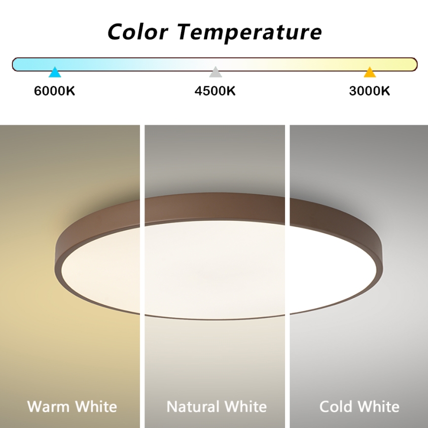 Brilagi - Stmievateľné LED stropné svietidlo POOL LED/60W/230V 3000-6000K pr. 60 cm hnedé + diaľkové ovládanie
