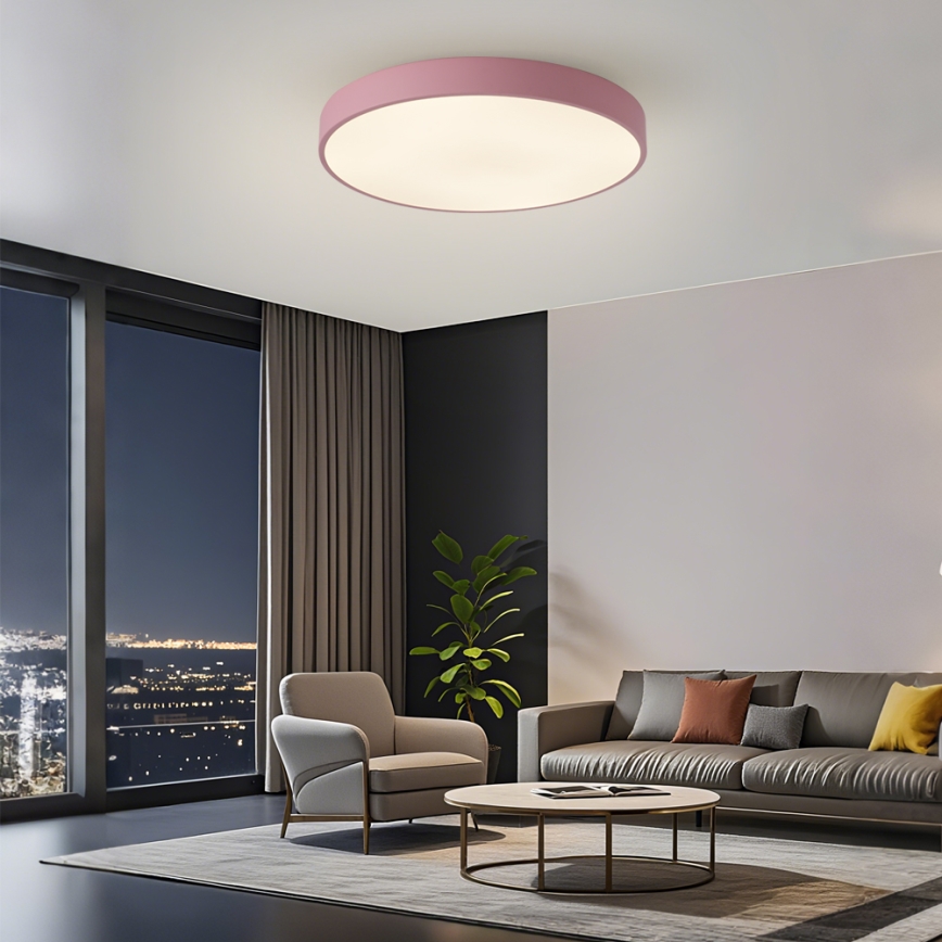 Brilagi - LED stmievateľné stropné svietidlo POOL LED/60W/230V 3000-6000K pr. 60 cm ružové + diaľkové ovládanie