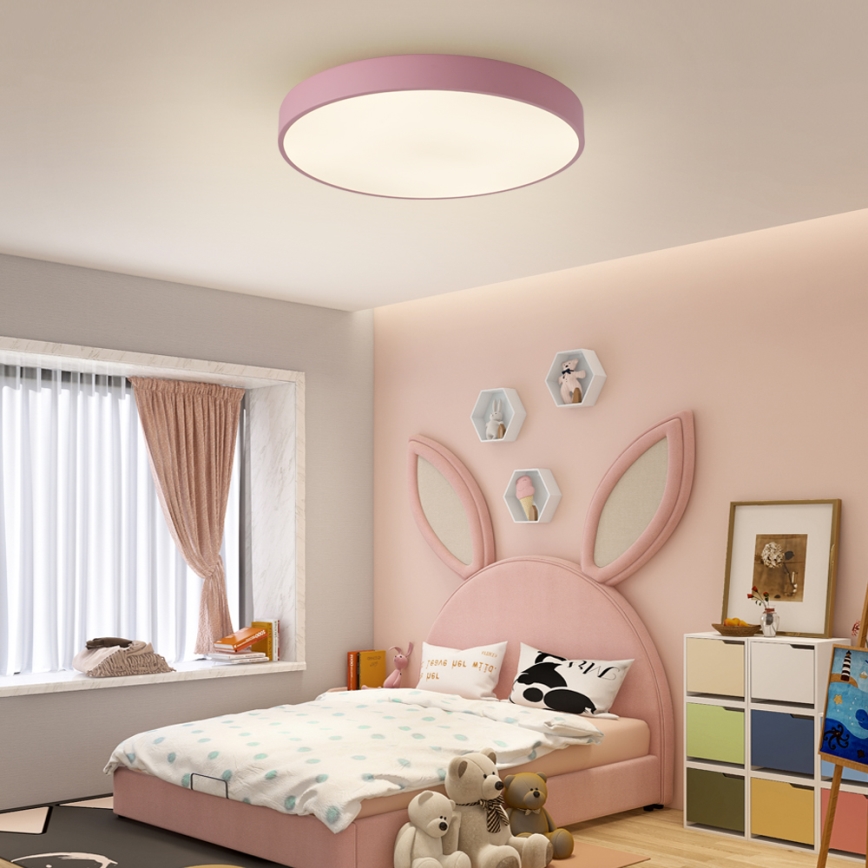 Brilagi - LED stmievateľné stropné svietidlo POOL LED/60W/230V 3000-6000K pr. 60 cm ružové + diaľkové ovládanie