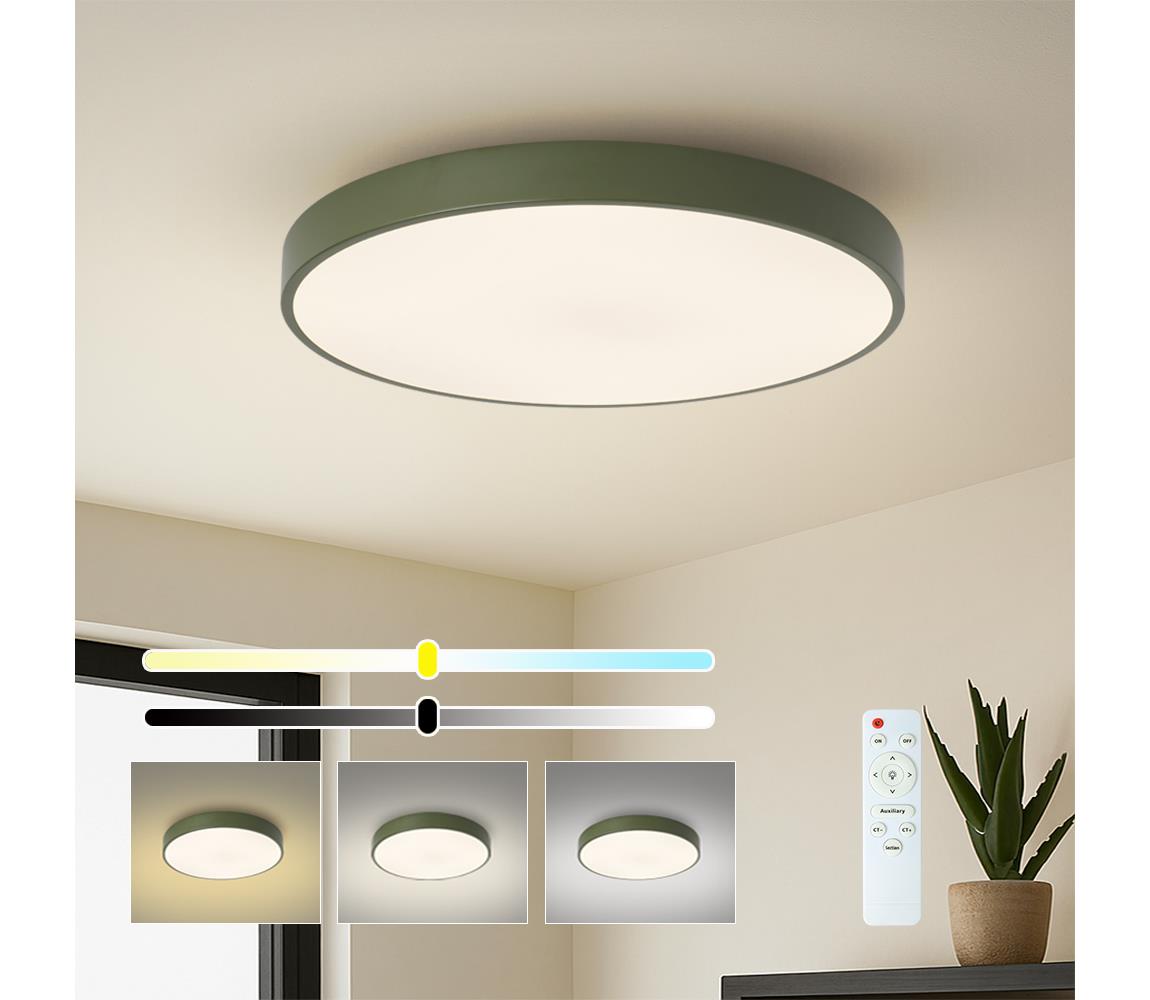 Brilagi - LED stmievateľné stropné svietidlo POOL LED/60W/230V 3000-6000K 60 cm zelené s diaľkovým ovládaním BRI702