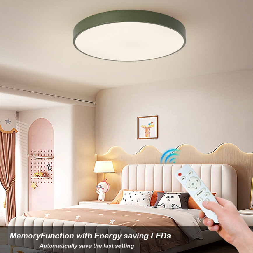 Brilagi - LED stmievateľné stropné svietidlo POOL LED/60W/230V 3000-6000K pr. 60 cm zelená + diaľkové ovládanie