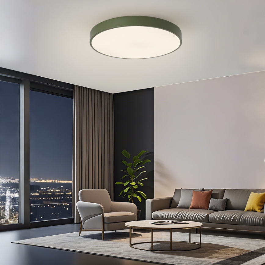 Brilagi - LED stmievateľné stropné svietidlo POOL LED/60W/230V 3000-6000K pr. 60 cm zelená + diaľkové ovládanie