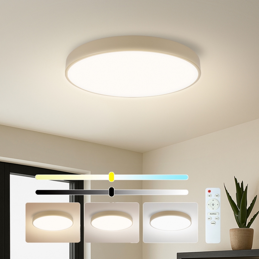 Brilagi - LED stmievateľné stropné svietidlo POOL LED/60W/230V 3000-6000K priemer 50 cm béžové + diaľkové ovládanie
