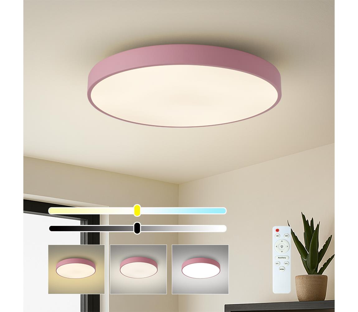 Brilagi - LED stmievateľné stropné svietidlo POOL LED/60W/230V 3000–6000K 60 cm ružové + diaľkový ovládač BRI703