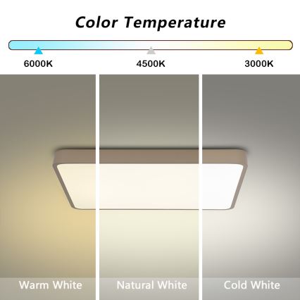 BRILAGI - LED stmievateľné stropné svietidlo POOL SQUARE LED/36W/230V 3000-6000K 40x40 cm béžové + diaľkové ovládanie