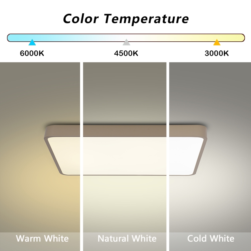 BRILAGI - LED stmievateľné stropné svietidlo POOL SQUARE LED/36W/230V 3000-6000K 40x40 cm béžové + diaľkové ovládanie