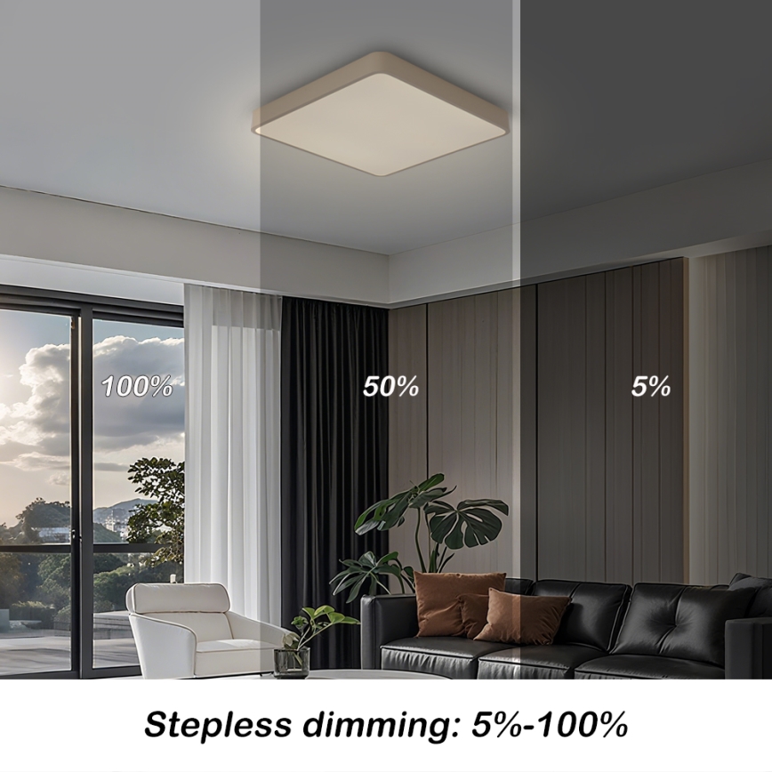 BRILAGI - LED stmievateľné stropné svietidlo POOL SQUARE LED/36W/230V 3000-6000K 40x40 cm béžové + diaľkové ovládanie