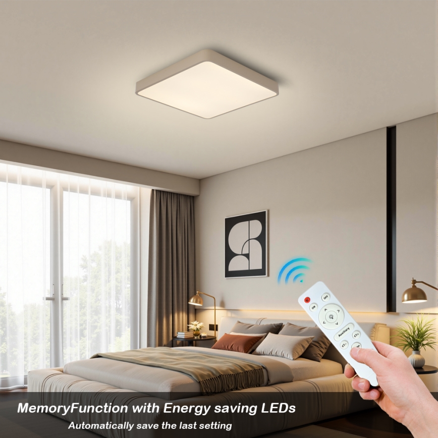 BRILAGI - LED stmievateľné stropné svietidlo POOL SQUARE LED/36W/230V 3000-6000K 40x40 cm béžové + diaľkové ovládanie