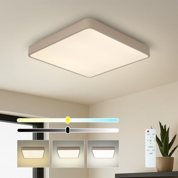 Brilagi - LED stmievateľné stropné svietidlo POOL SQUARE LED/36W/230V 3000-6000K 40x40 cm béžové + diaľkové ovládanie