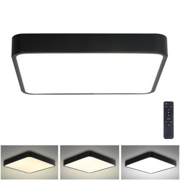 Brilagi - LED Stmievateľné stropné svietidlo POOL SQUARE LED/36W/230V 3000-6000K 40x40 cm čierna + diaľkové ovládanie