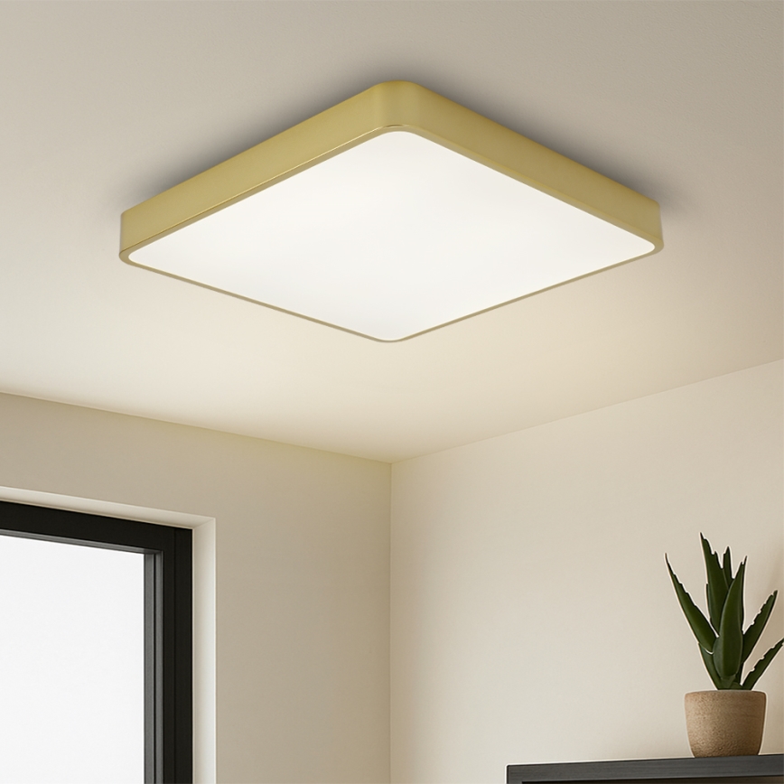 Brilagi - LED Stmievateľné stropné svietidlo POOL SQUARE LED/36W/230V 3000-6000K 40x40 cm zlatá + diaľkové ovládanie