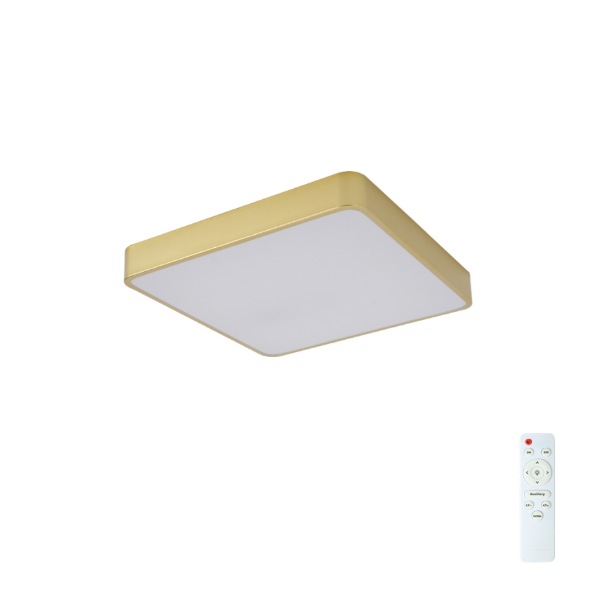 Brilagi - LED Stmievateľné stropné svietidlo POOL SQUARE LED/36W/230V 3000-6000K 40x40 cm zlatá + diaľkové ovládanie