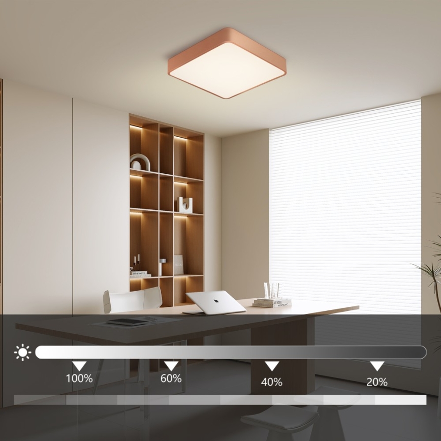 Brilagi - LED stmievateľné stropné svietidlo POOL SQUARE LED/36W/230V 3000-6000K 40x40 cm bronzové + diaľkové ovládanie