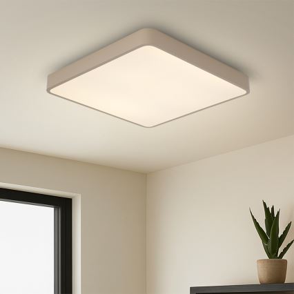 Brilagi - LED stmievateľné stropné svietidlo POOL SQUARE LED/48W/230V 3000-6000K 50x50 cm béžové + diaľkové ovládanie