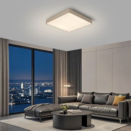 Brilagi - LED stmievateľné stropné svietidlo POOL SQUARE LED/48W/230V 3000-6000K 50x50 cm béžové + diaľkové ovládanie