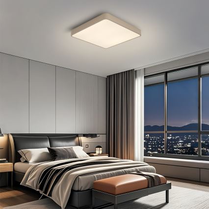 Brilagi - LED stmievateľné stropné svietidlo POOL SQUARE LED/48W/230V 3000-6000K 50x50 cm béžové + diaľkové ovládanie